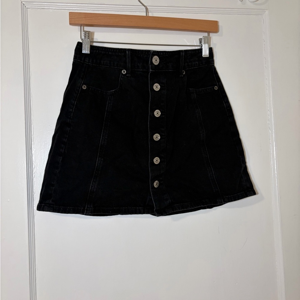 American Eagle Outfitters Black Denim Mini Skirt